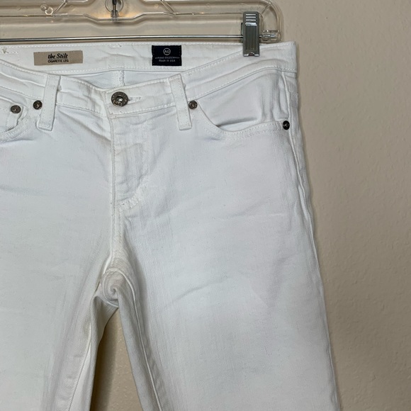 AG The Stilt Cigarette Leg White Jeans - Picture 4 of 8